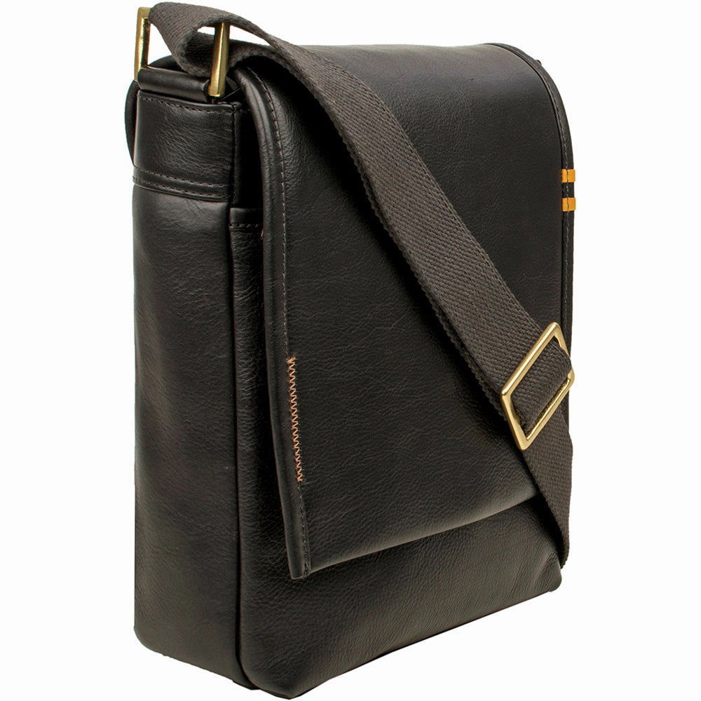 Flash Discount Today Hidesign Seattle Unisex Leather Crossbody Messenger Bag Black