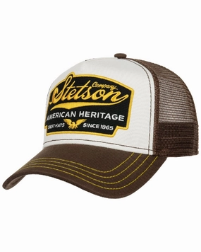 Stetson American Heritage Brown White Trucker Cap Big Savings Alert