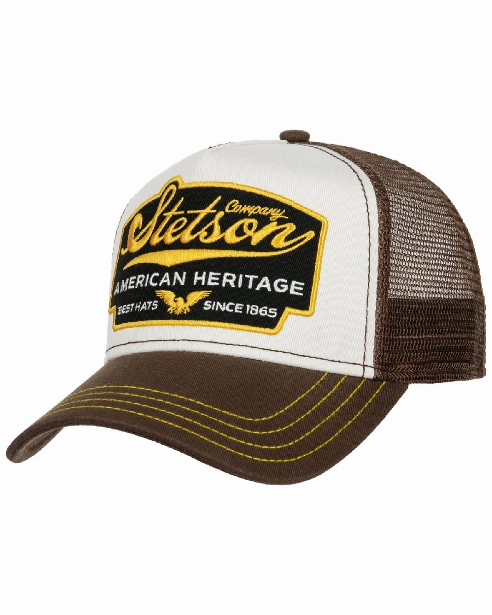 Stetson American Heritage Brown White Trucker Cap Big Savings Alert