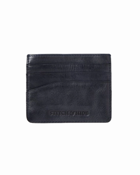 Grab It Fast Stitch & Hide Leather Clovelly Card Holder Indigo Blue