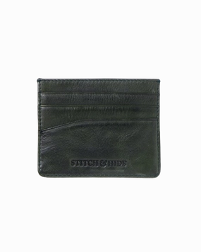 Perfect Gift Offer Special Steal Event Stitch & Hide Leather Clovelly Card Holder Petrol Green