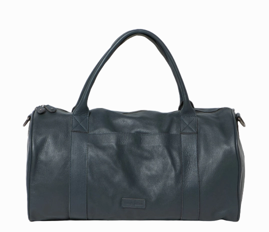 Hot Discount Deal Big Savings Event Stitch & Hide Leather Globe Weekender Duffle Bag Deep Sea Blue - Free Wallet Pouch