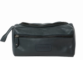 Special Price Today Exclusive Savings Event Stitch & Hide Leather Jett Toiletry Bag Deep Sea Blue