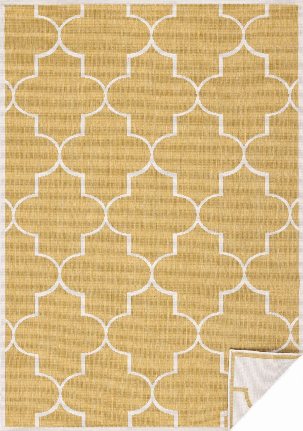 Summer Breeze 5'3" x 7'7" Outdoor Reversible Geometric Rug - Yellow, Whiteoutdoor patio furniture set