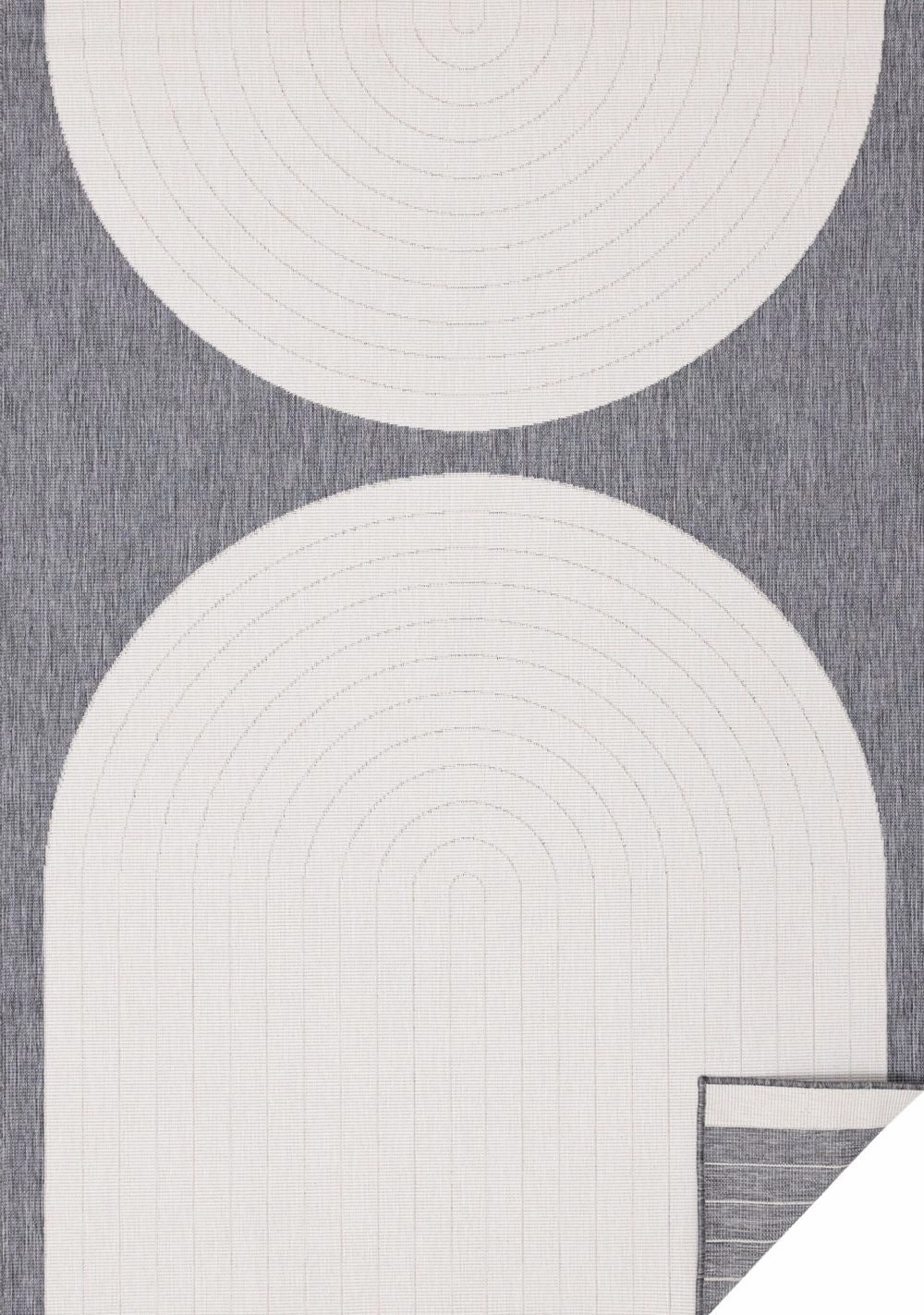 Summer Breeze 6'7" x 9'6" Outdoor Rug Double Arches - Grey, Whiteoutdoor patio furniture set