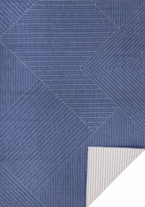 Summer Breeze 6'7" x 9'6" Outdoor Rug Traverse Stripes - Blue, Whiteoutdoor patio furniture set