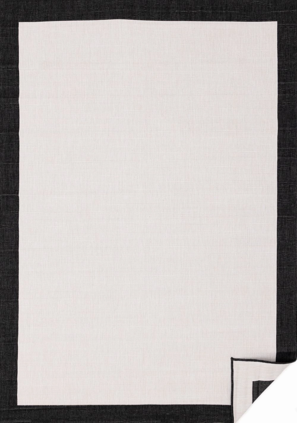 Summer Breeze 6'7" x 9'6" Reversible Outdoor Rug - Cream, Black Borderoutdoor patio furniture set
