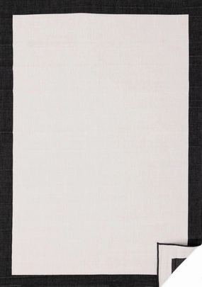 Summer Breeze 6'7" x 9'6" Reversible Outdoor Rug - Cream, Black Borderoutdoor patio furniture set
