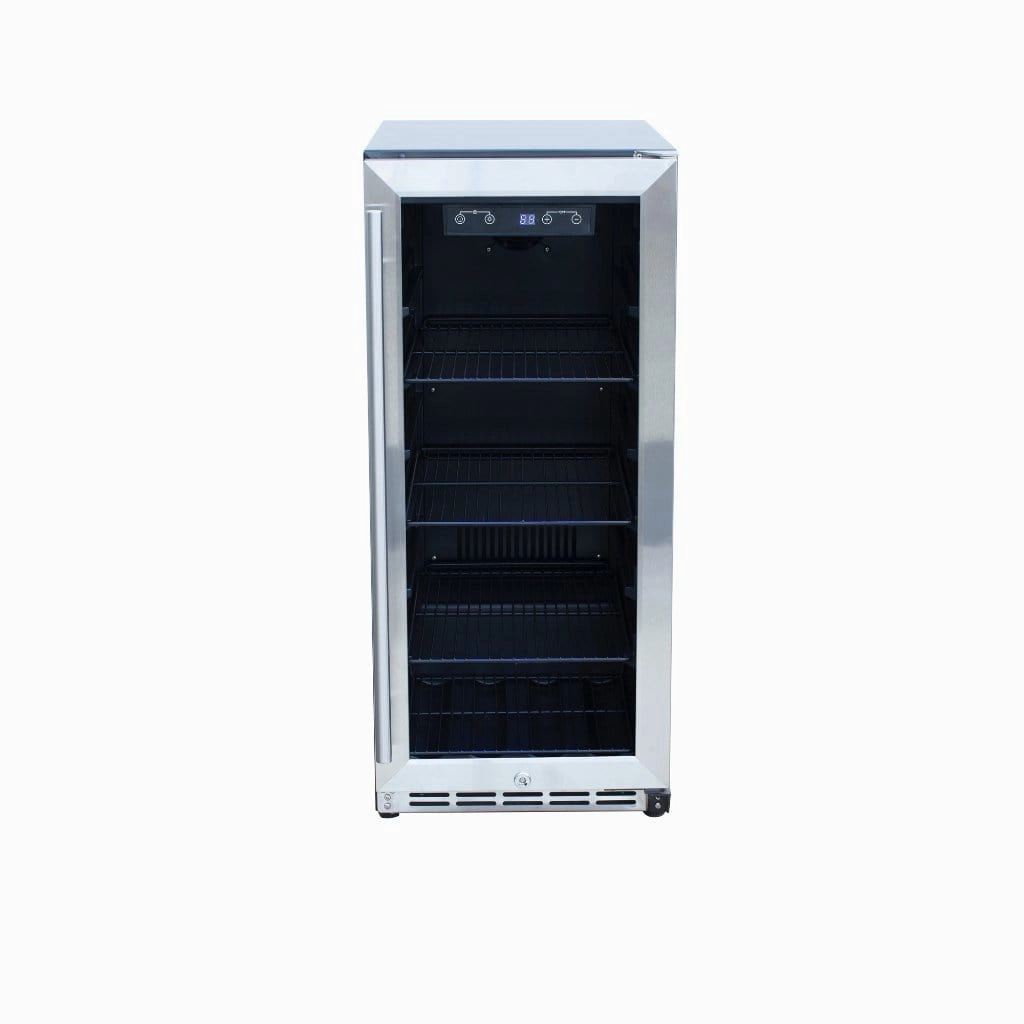 Summerset 15" Outdoor Rated Fridge w/Glass Door SSRFR-15G outdoor beverage cooler with wheels