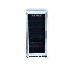 Summerset 15" Outdoor Rated Fridge w/Glass Door SSRFR-15G outdoor beverage cooler with wheels