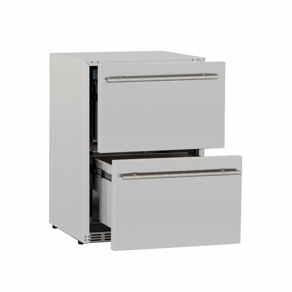 Summerset 24" 5.3 Cu. Ft. Outdoor Rated 2-Drawer Deluxe Refrigerator SSRFR-24DR2