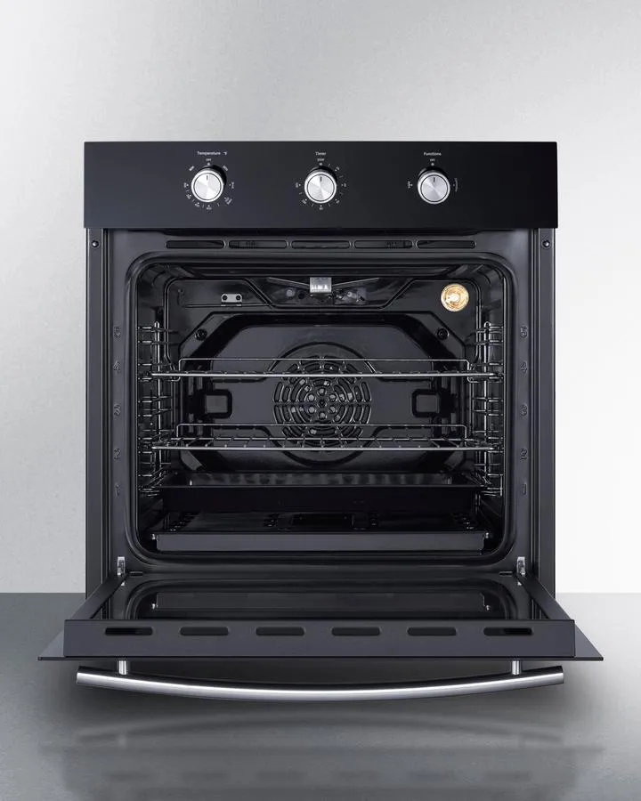 Summit SGW241BK 24" Wide Gas Wall Oven