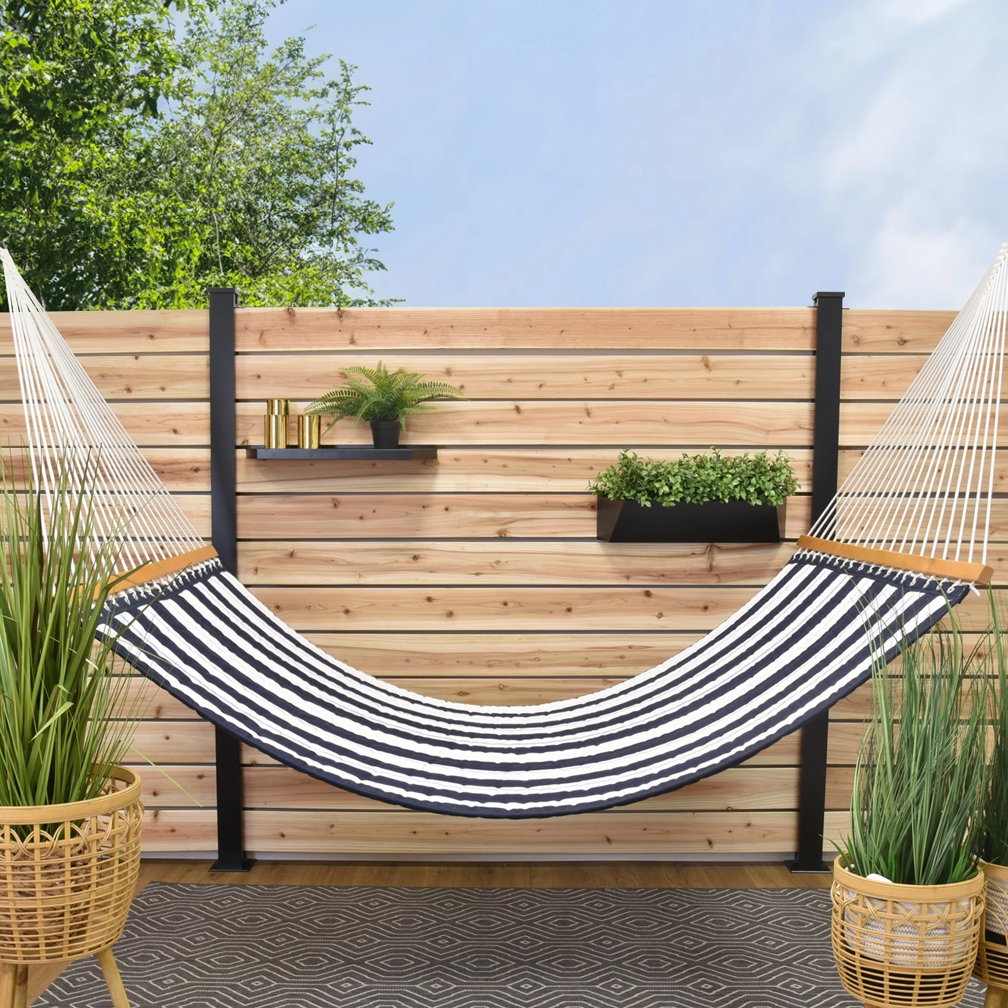 Sunbrella Quilted Spreader Bar Hammock - Harbour