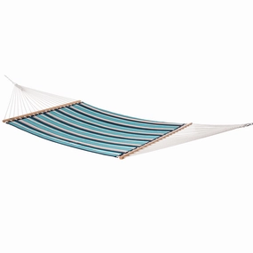 Sunbrella Quilted Spreader Bar Hammock - Token Surfside outdoor hammock with stand and canopy