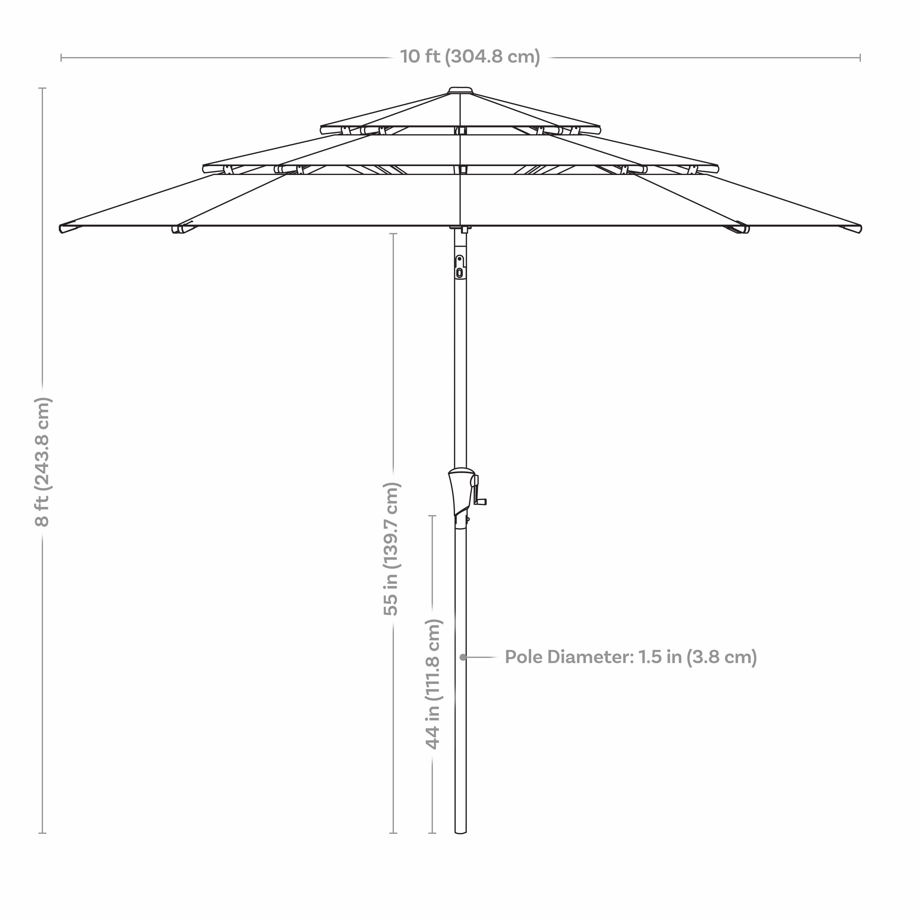 Sunnydaze 10 ft 3-Tier Large Patio Umbrella with Tilt and Crank - Navy