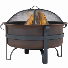 Sunnydaze 29" Cauldron Outdoor Wood-Burning Fire Pit with Spark Screenportable outdoor fire pit with lid