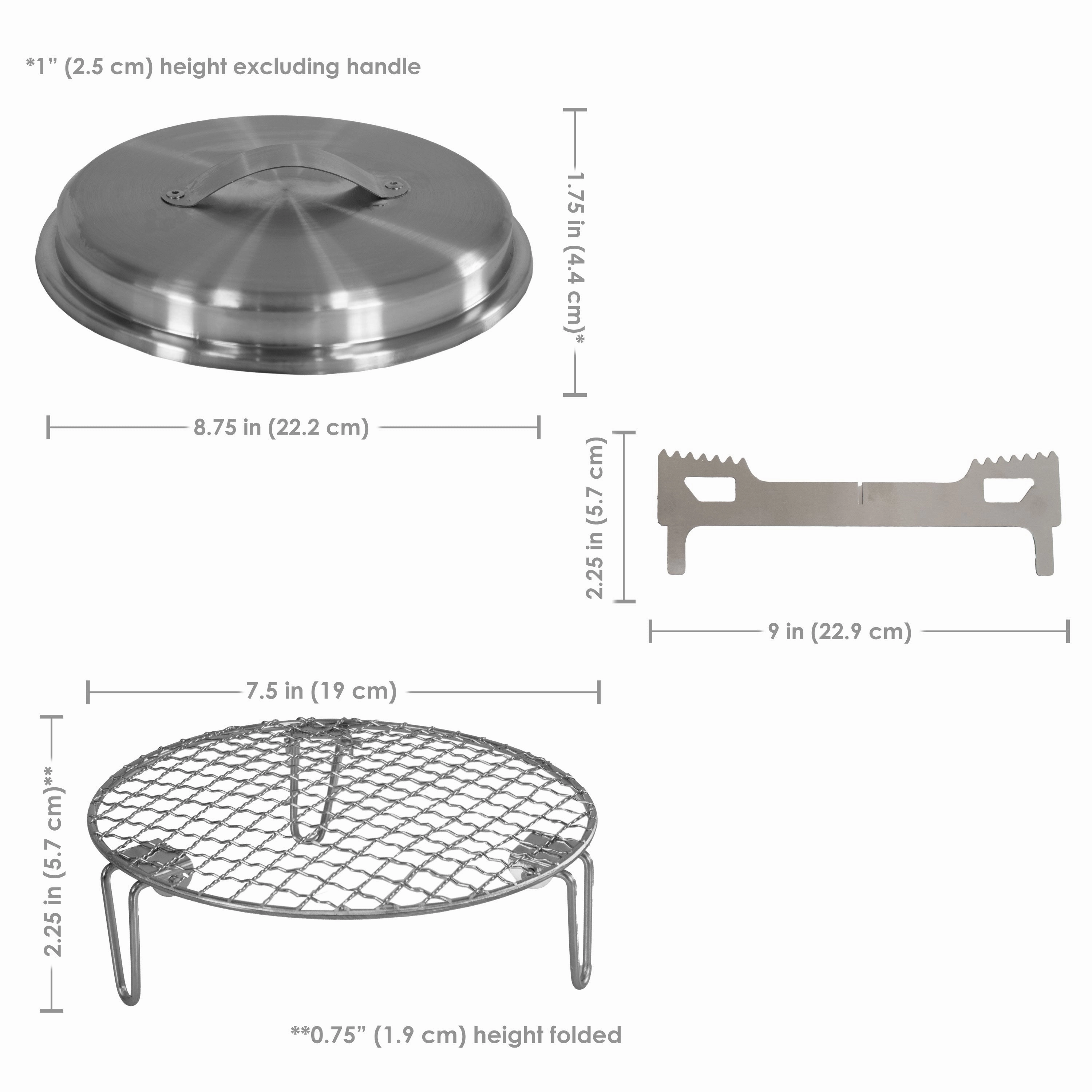 Sunnydaze 3-Piece Stainless Steel Smokeless Fire Pit Accessory Kit