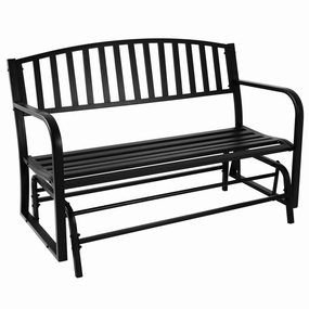 Sunnydaze 50" Black Steel Outdoor Patio Glider Benchoutdoor patio furniture set