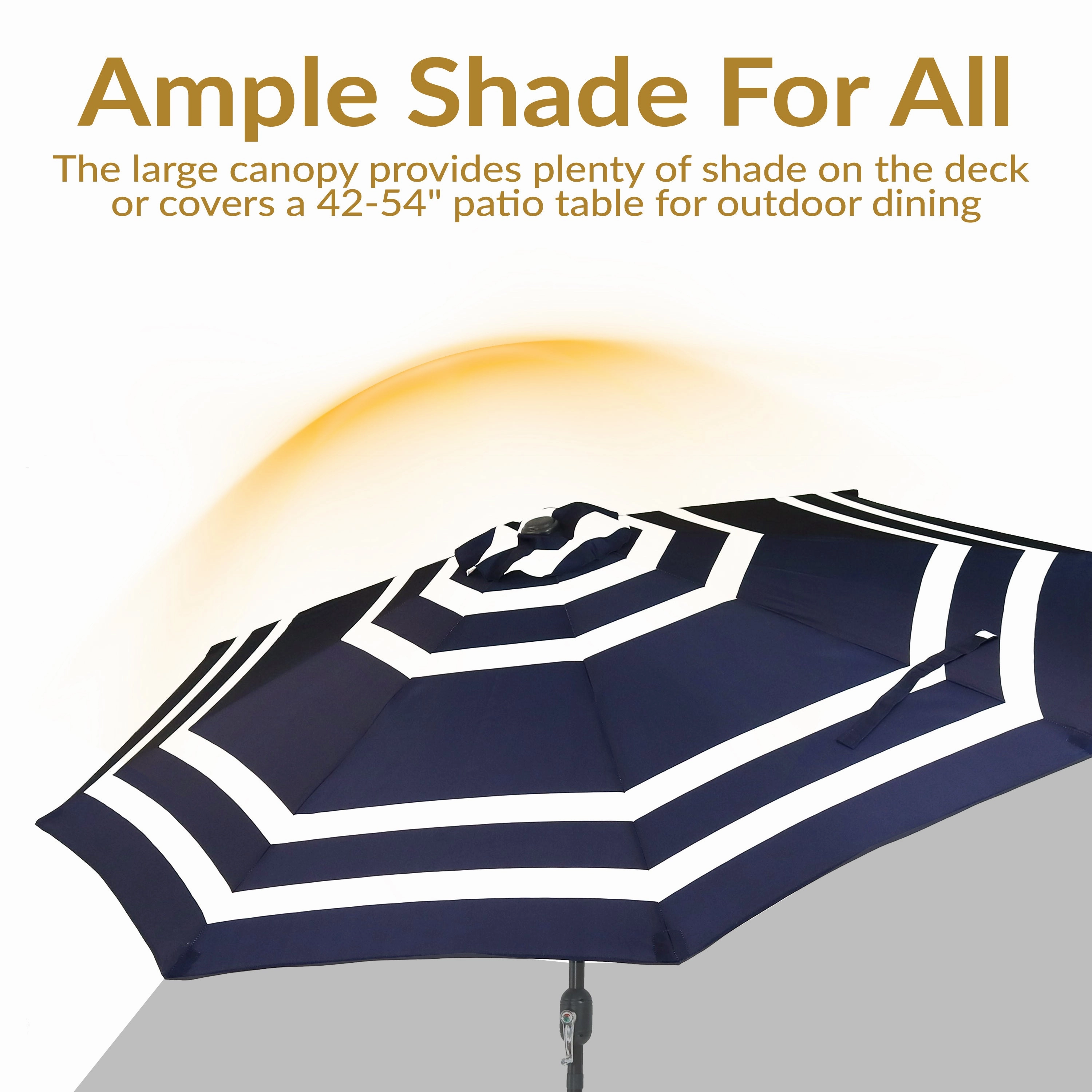 Sunnydaze 9' Striped Patio Umbrella with Push Button Tilt and Crank