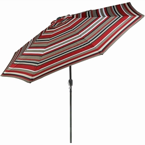 Sunnydaze 9' Striped Patio Umbrella with Push Button Tilt and Crankoutdoor patio furniture set