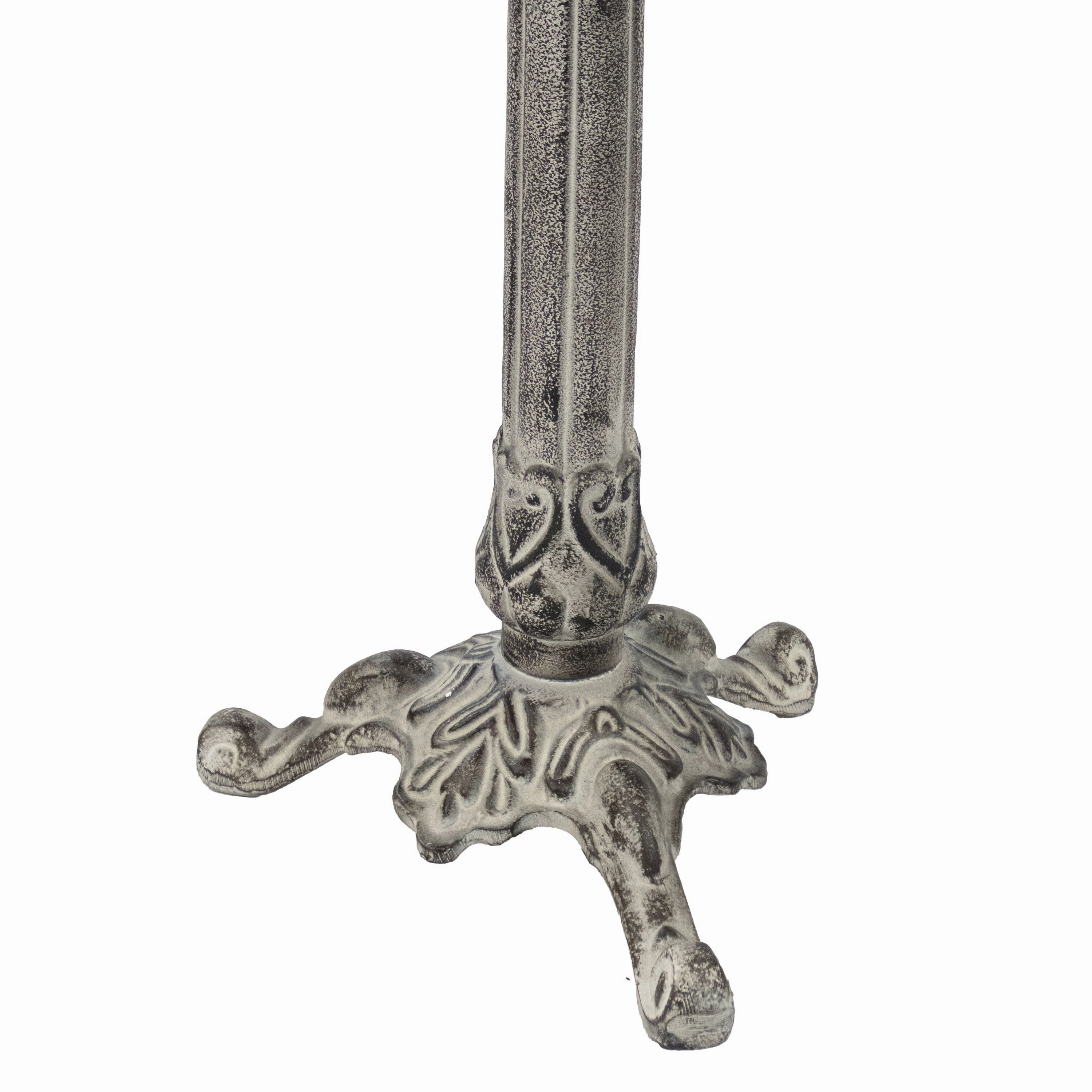 Sunnydaze Bird and Blossom Metal Bird Bath - Antique Gray - 13"