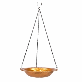 Sunnydaze Copper Bird Bath or Bird Feeder - 12" Diameteroutdoor garden decorative ornaments