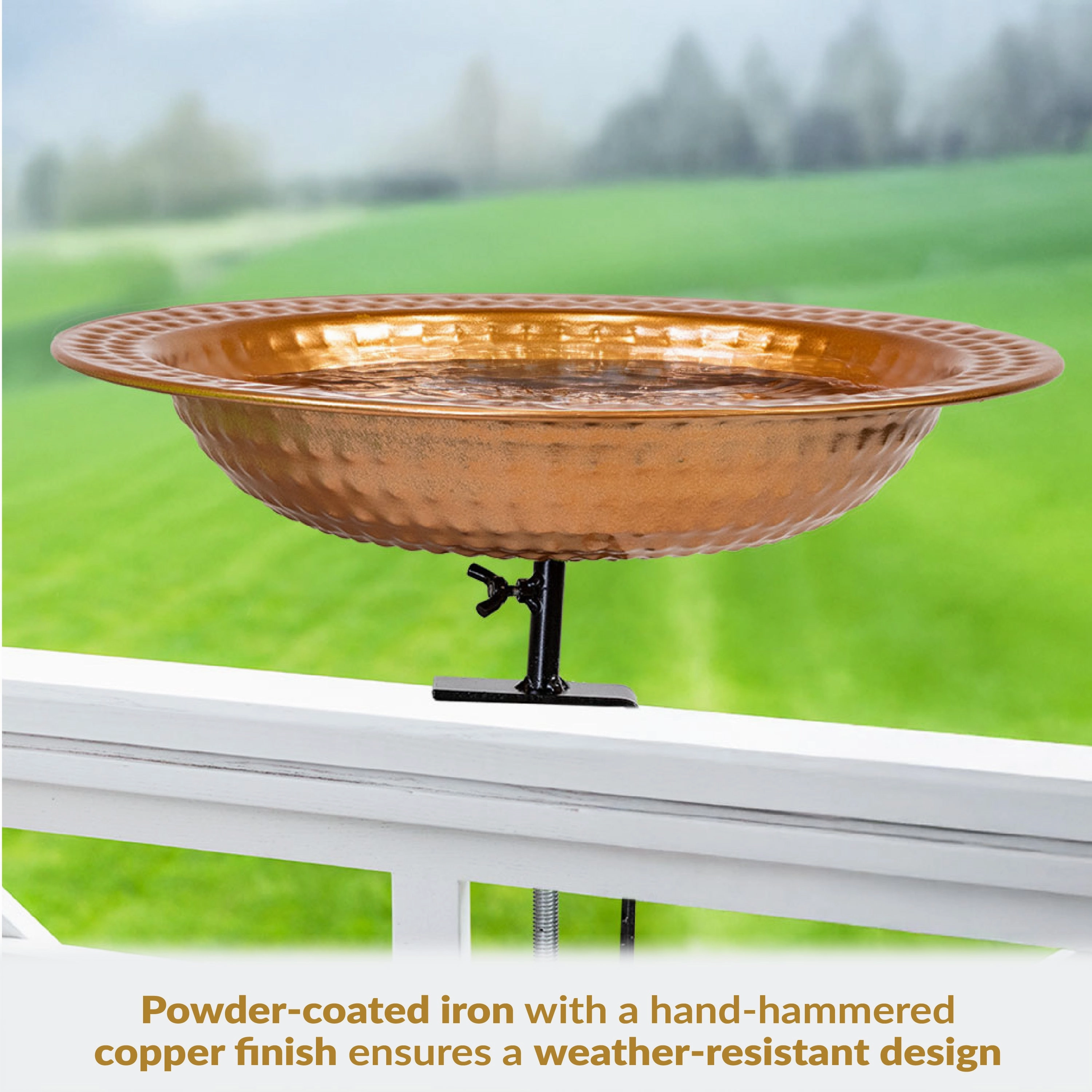 Sunnydaze Copper Bird Bath or Bird Feeder - 12" Diameter