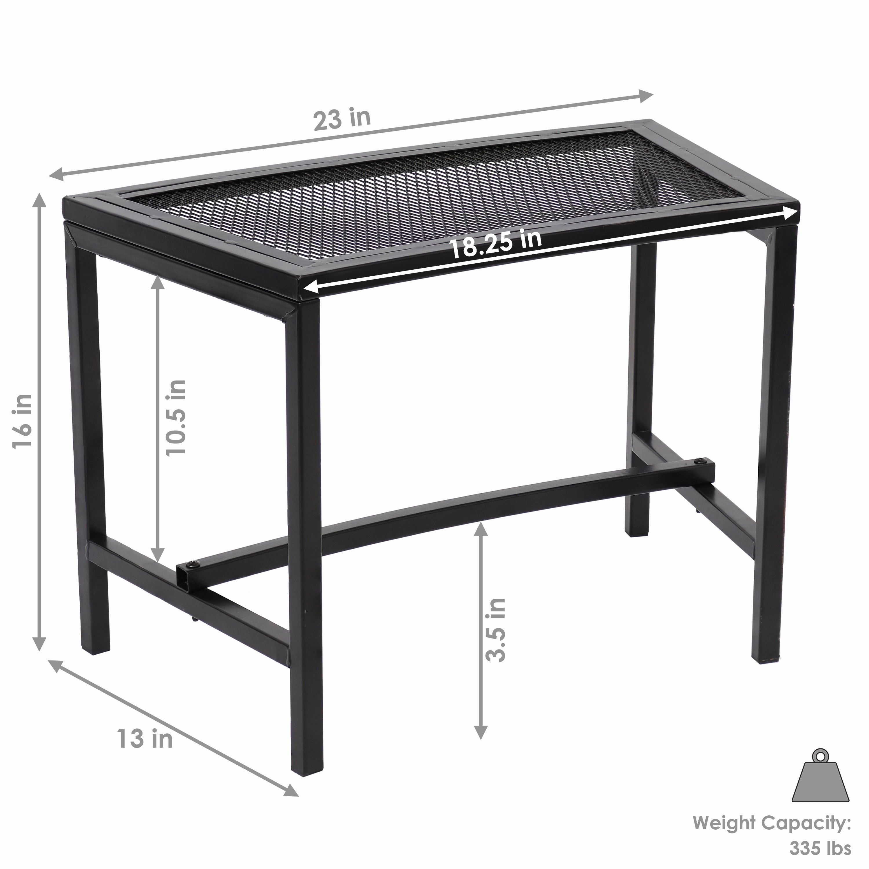 Sunnydaze Curved Outdoor Bench - Mesh Metal Patio Bench