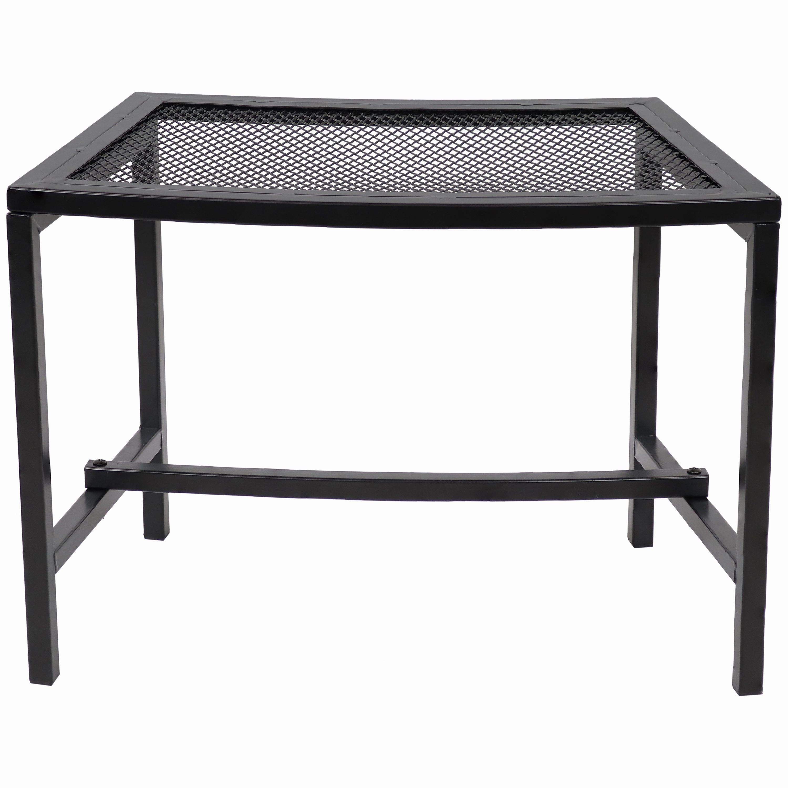 Sunnydaze Curved Outdoor Bench - Mesh Metal Patio Bench