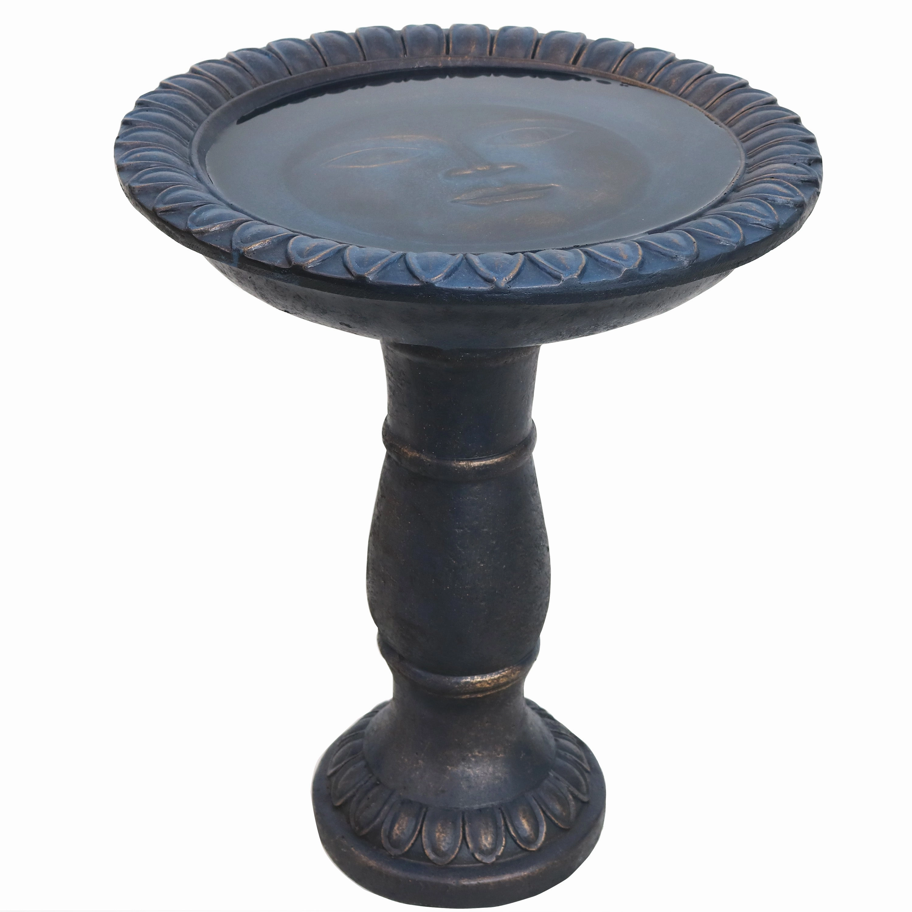 Sunnydaze Faade du Soleil Reinforced Concrete Bird Bath - 26"
