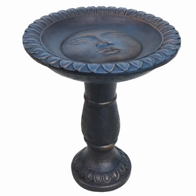 Sunnydaze Faade du Soleil Reinforced Concrete Bird Bath - 26"outdoor garden decorative ornaments