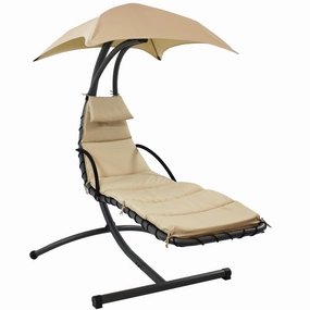 Sunnydaze Floating Chaise Lounge Chair with Canopyoutdoor patio furniture set