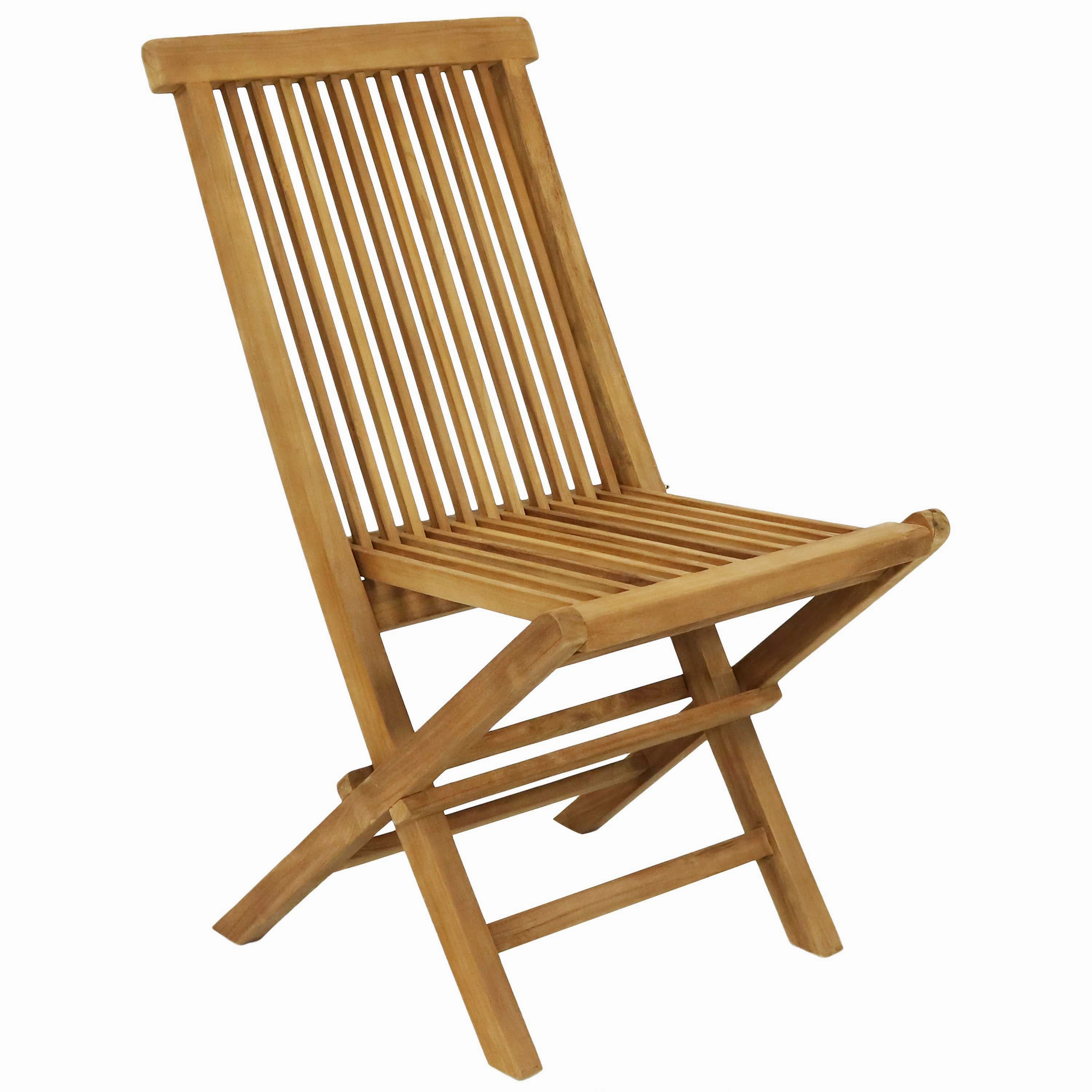 Sunnydaze Hyannis Teak Outdoor Folding Patio Chair with Slat Backoutdoor patio furniture set