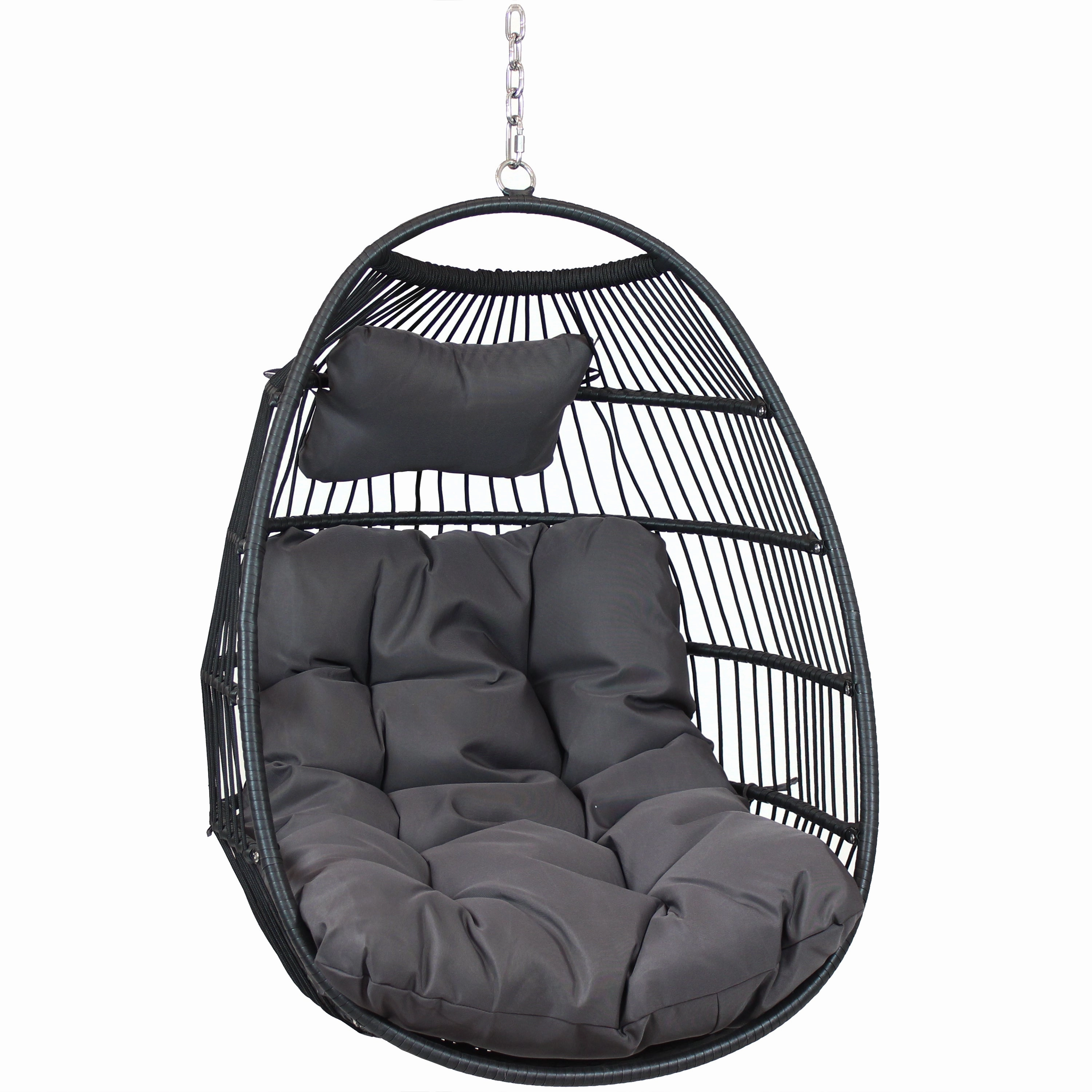 Sunnydaze Julia Outdoor Hanging Egg Chair with Cushionsoutdoor patio furniture set