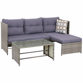 Sunnydaze Longford Outdoor Patio Sectional Sofa Set with Cushionsoutdoor patio furniture set