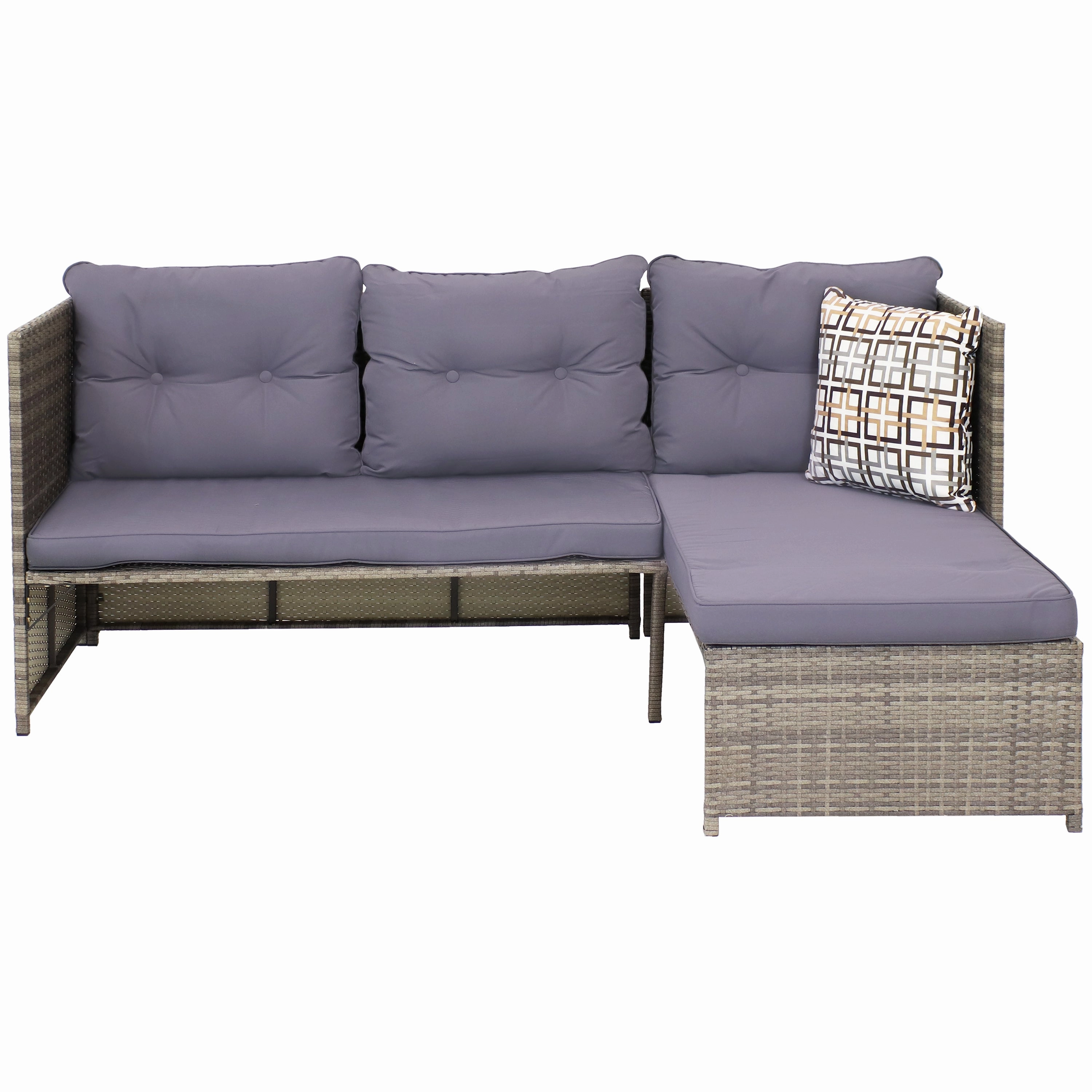 Sunnydaze Longford Outdoor Patio Sectional Sofa Set with Cushions