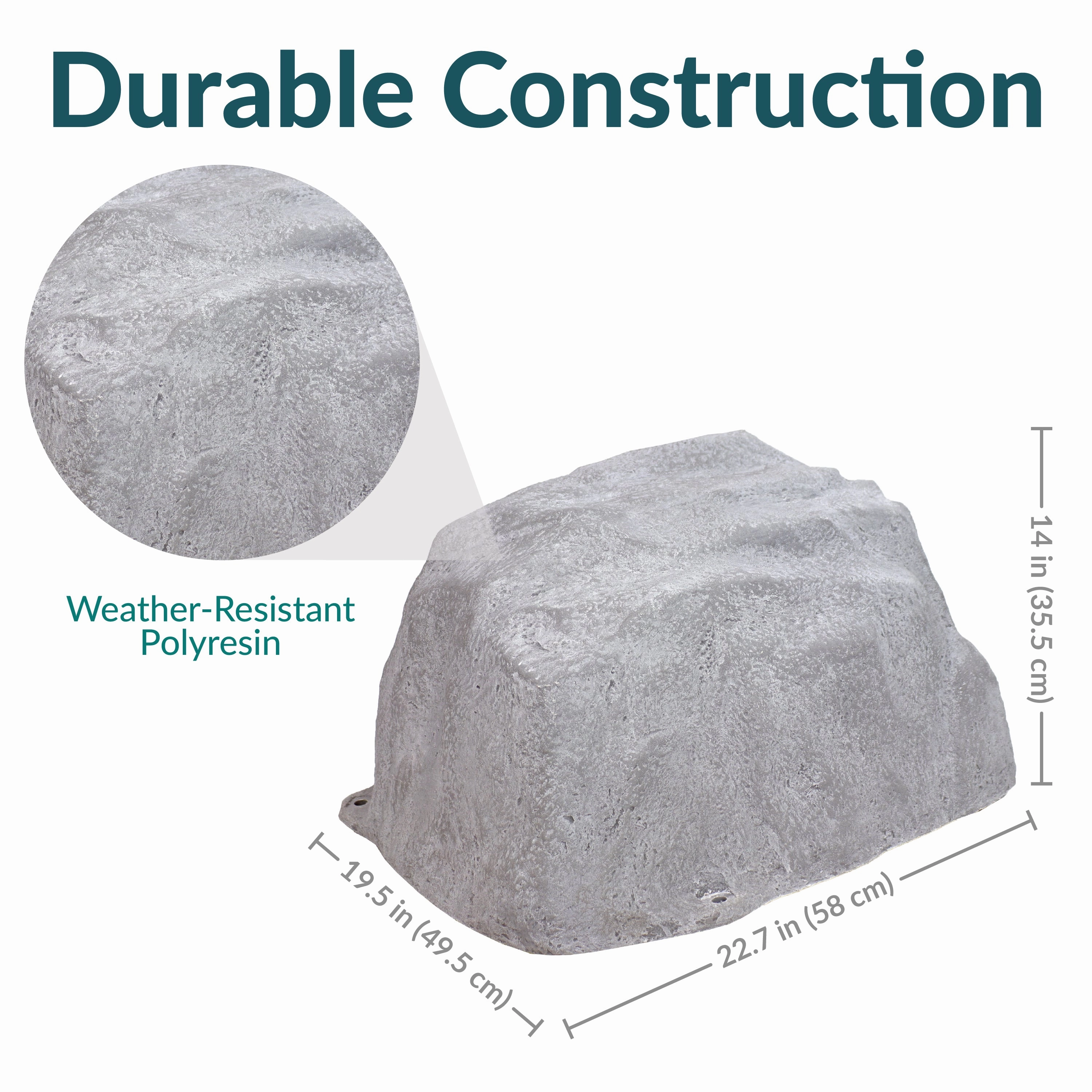 Sunnydaze Low-Profile Artificial Landscape Rock Cover with Stakes