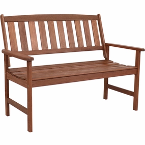 Sunnydaze Meranti Wood 2-Seat Bench with Teak Oil Finishoutdoor patio furniture set