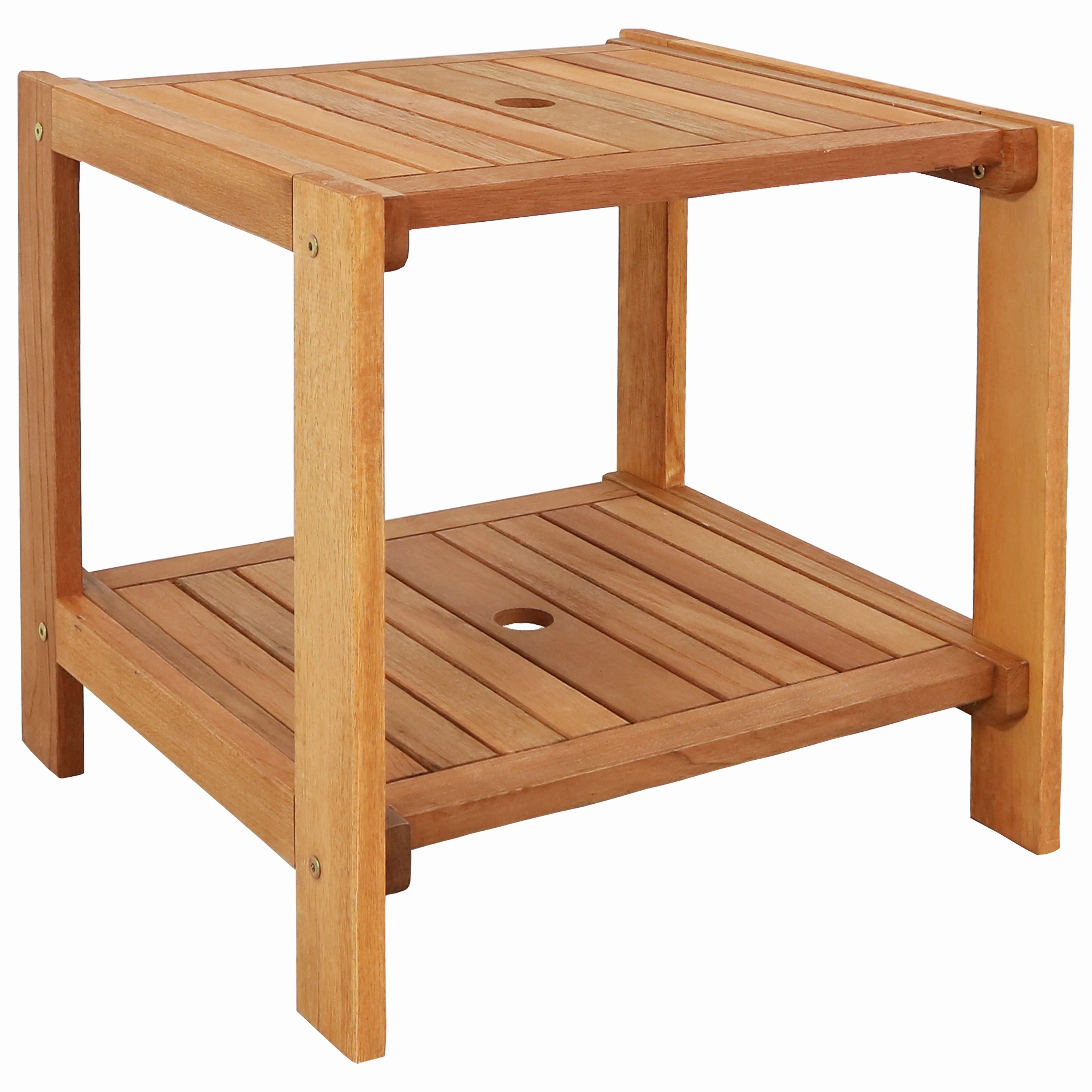 Sunnydaze Meranti Wood Outdoor Side Table with Teak Oil Finish - 20"outdoor patio furniture set