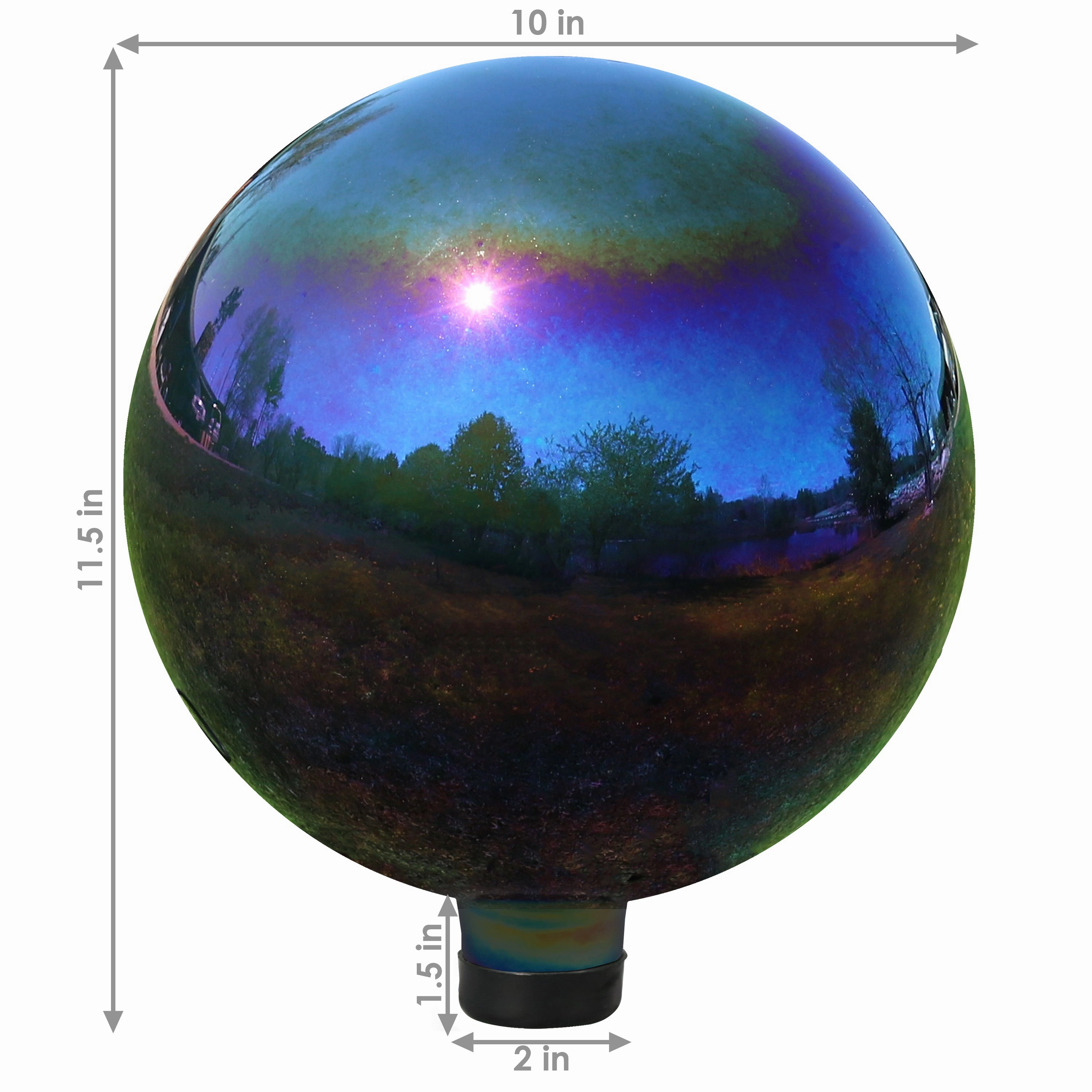 Sunnydaze Mirrored Glass Gazing Globe - 10"