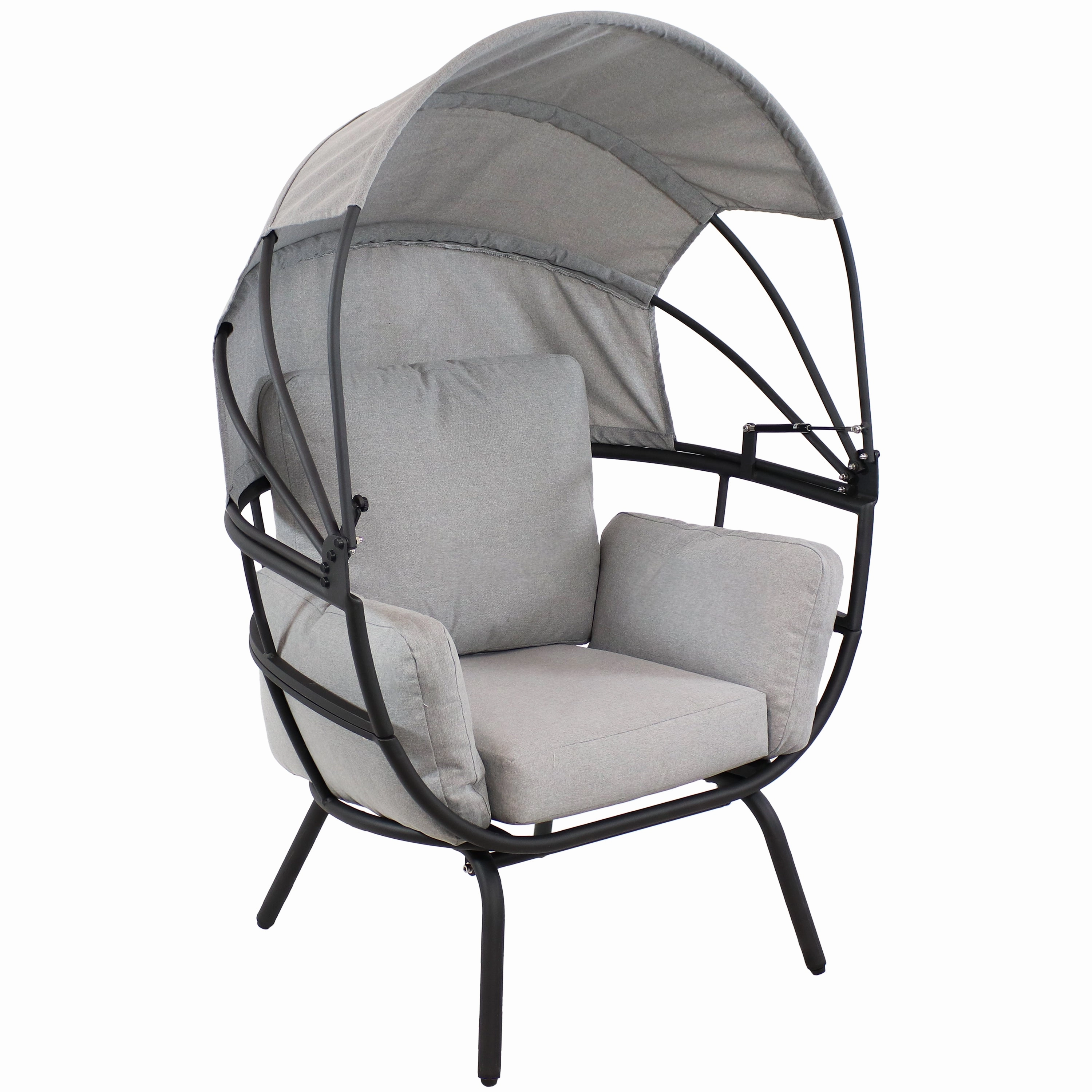 Sunnydaze Modern Luxury Patio Egg Chair with Canopyoutdoor patio furniture set