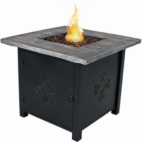 Sunnydaze Outdoor 30" Square Propane Gas Fire Pit Table with Lava Rocksportable outdoor fire pit with lid