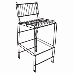 Sunnydaze Outdoor Modern Metal Wire Bar Stool - Blackoutdoor patio furniture set