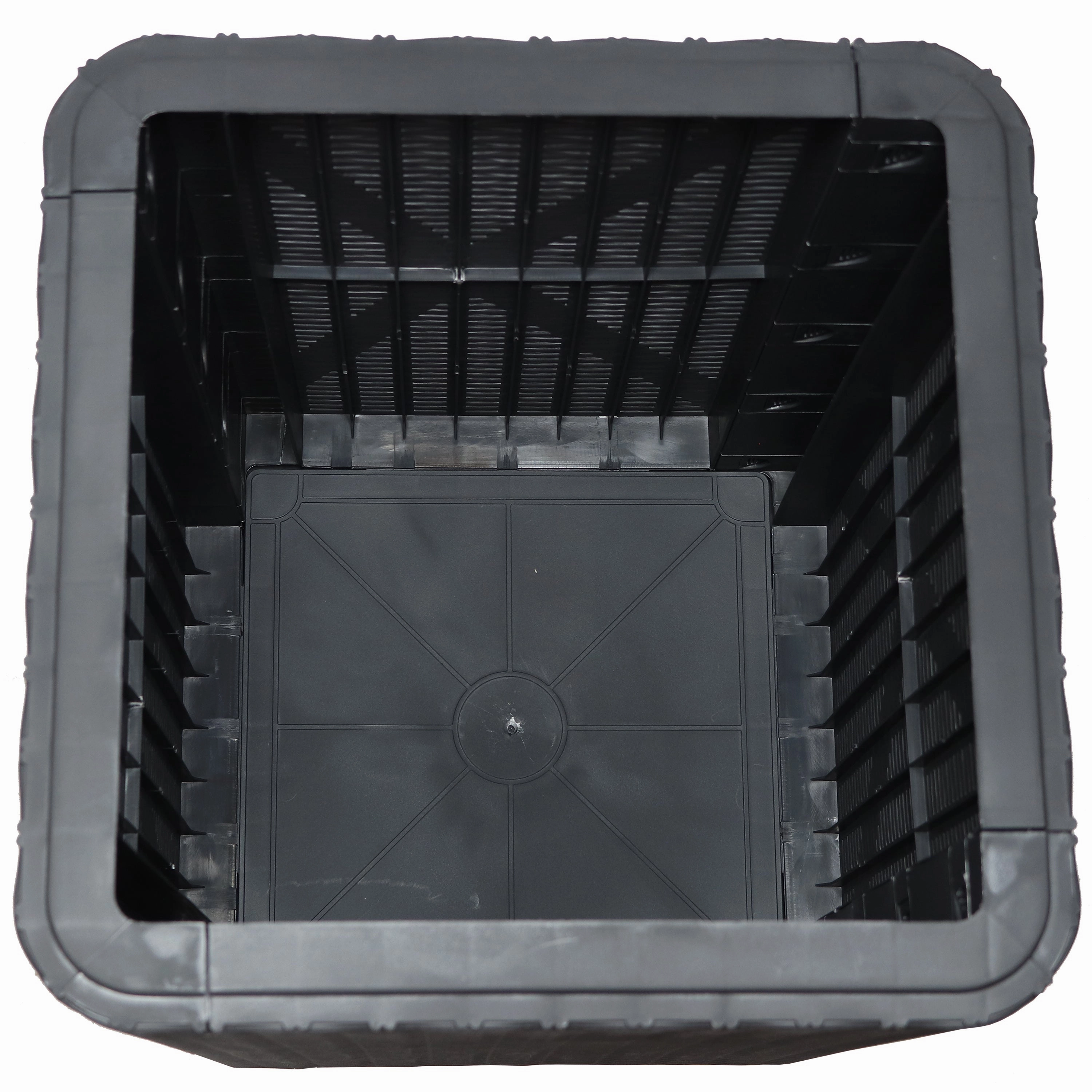 Sunnydaze Outdoor Side Table with Storage - Rattan Design - 11.5 Gal.