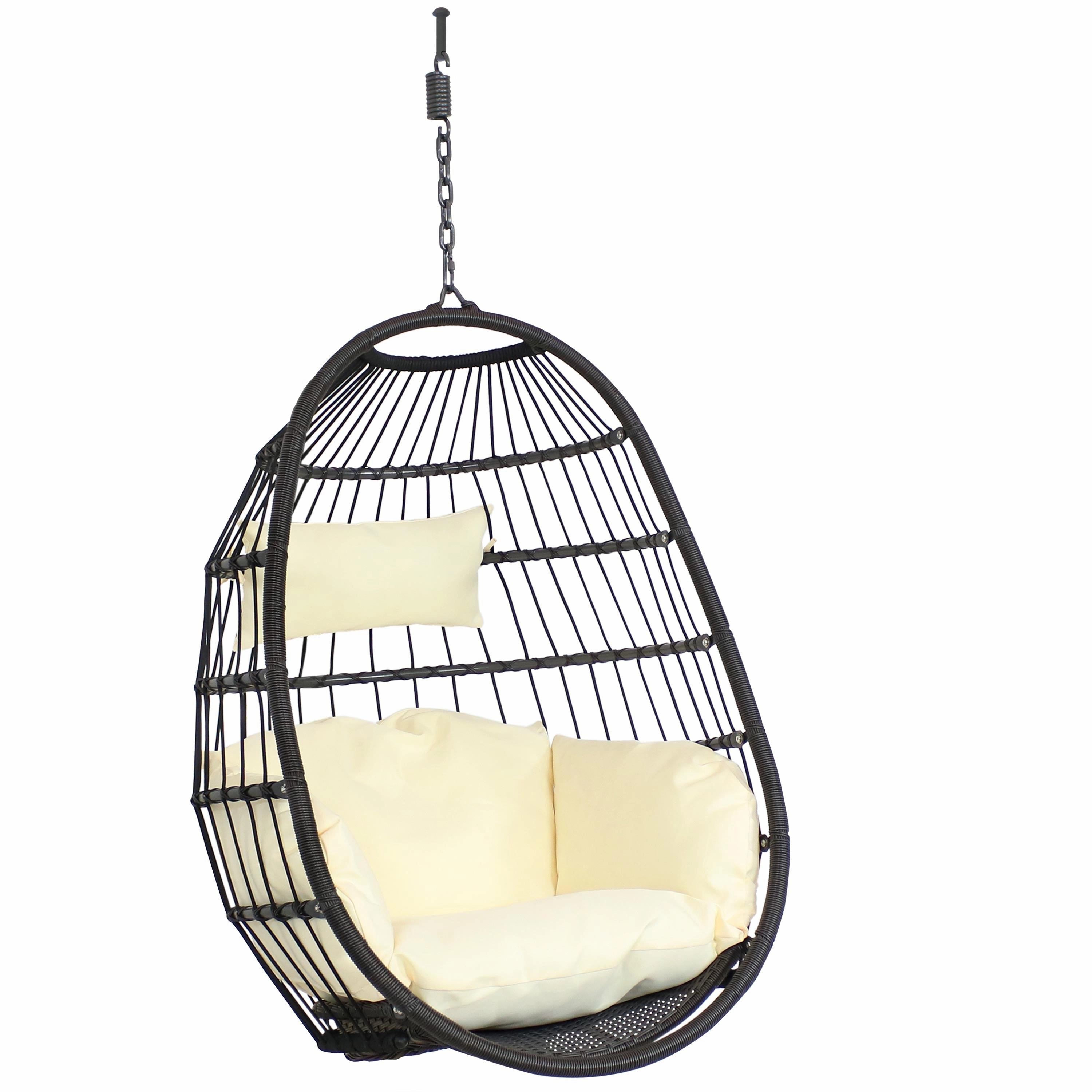 Sunnydaze Penelope Outdoor Hanging Egg Chair with Seat Cushionsoutdoor patio furniture set