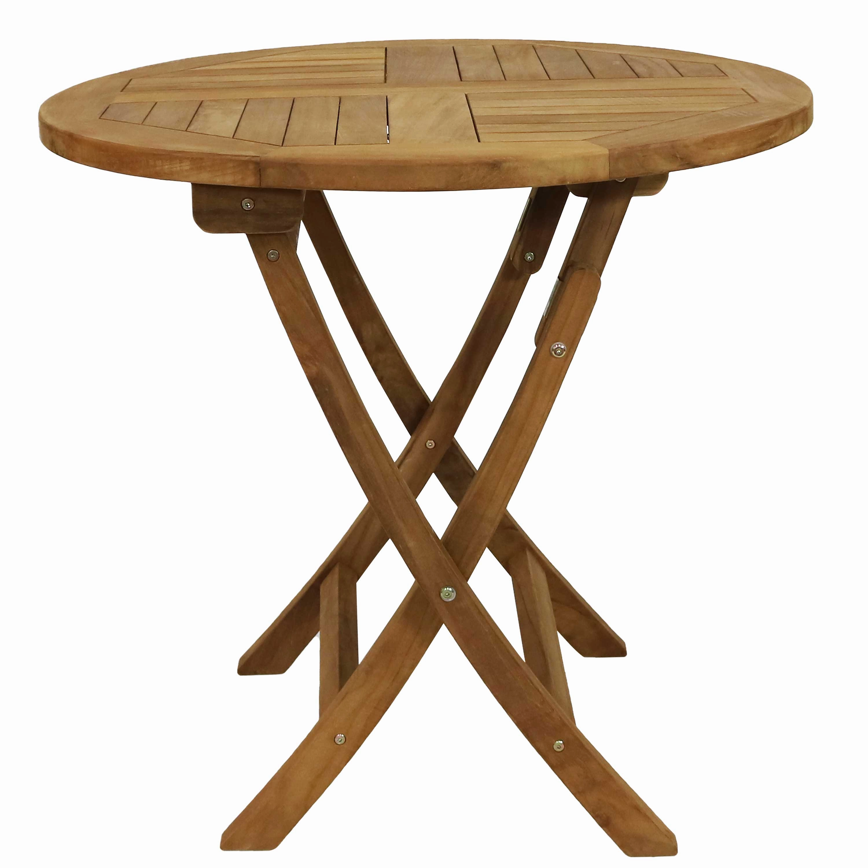 Sunnydaze Premium Teak Wood Round Folding Table