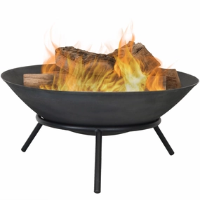 Sunnydaze Raised Cast Iron Fire Pit Bowl with Steel Finish - 22" Diameterportable outdoor fire pit with lid