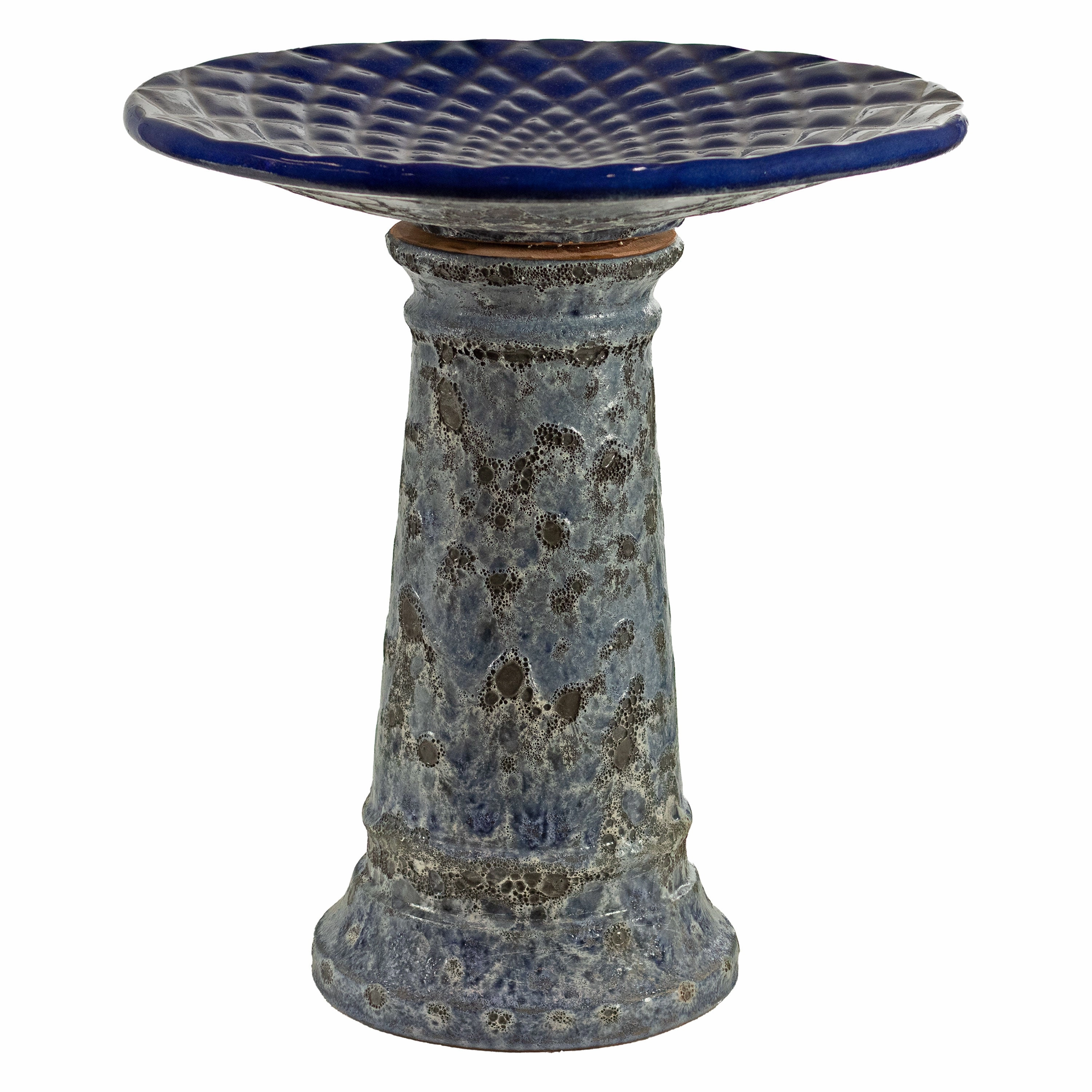 Sunnydaze Rennes Outdoor Ceramic Bird Bath - Blue Lava Finish - 22.5" Houtdoor garden decorative ornaments
