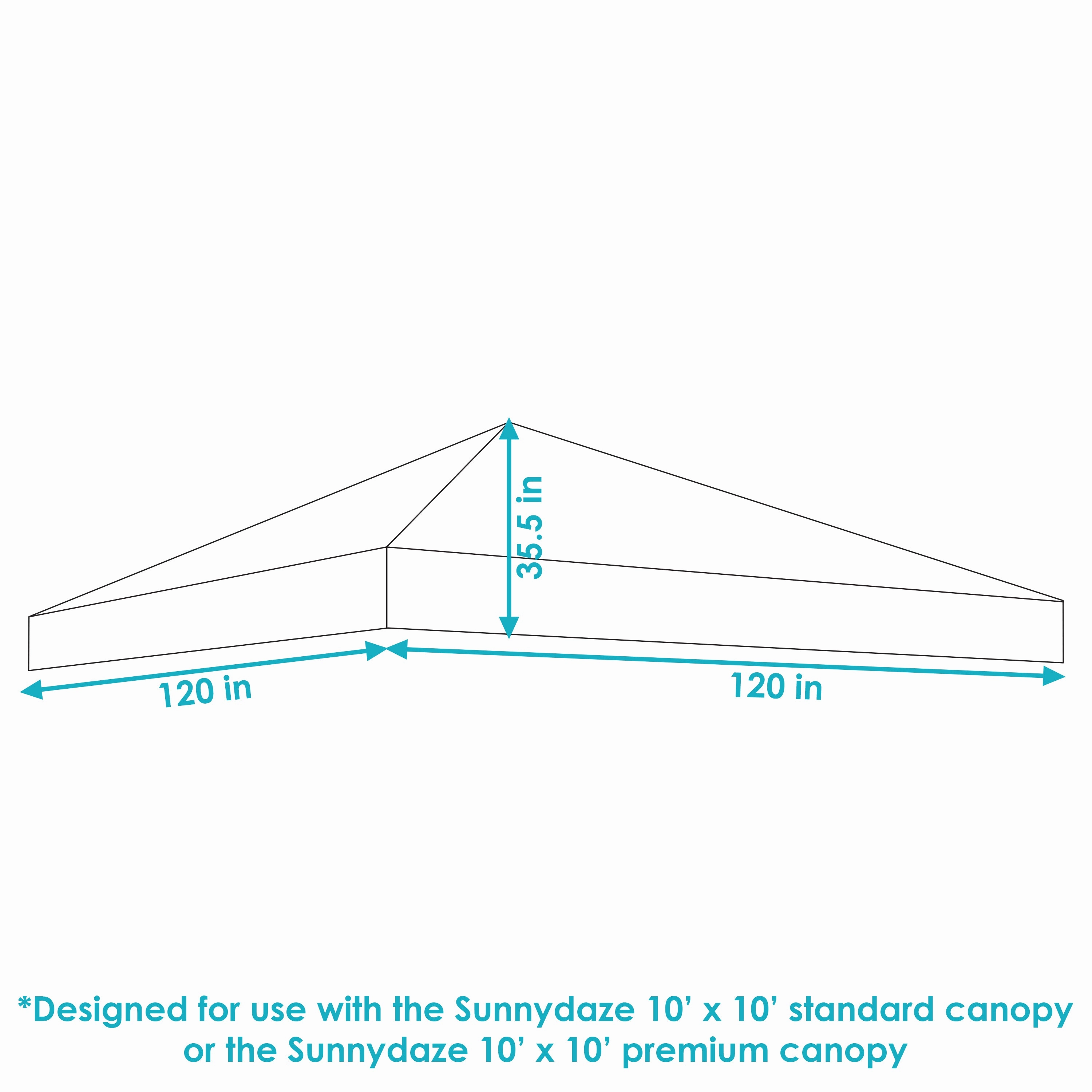 Sunnydaze Replacement Oxford Fabric Standard Pop-Up Canopy Shade