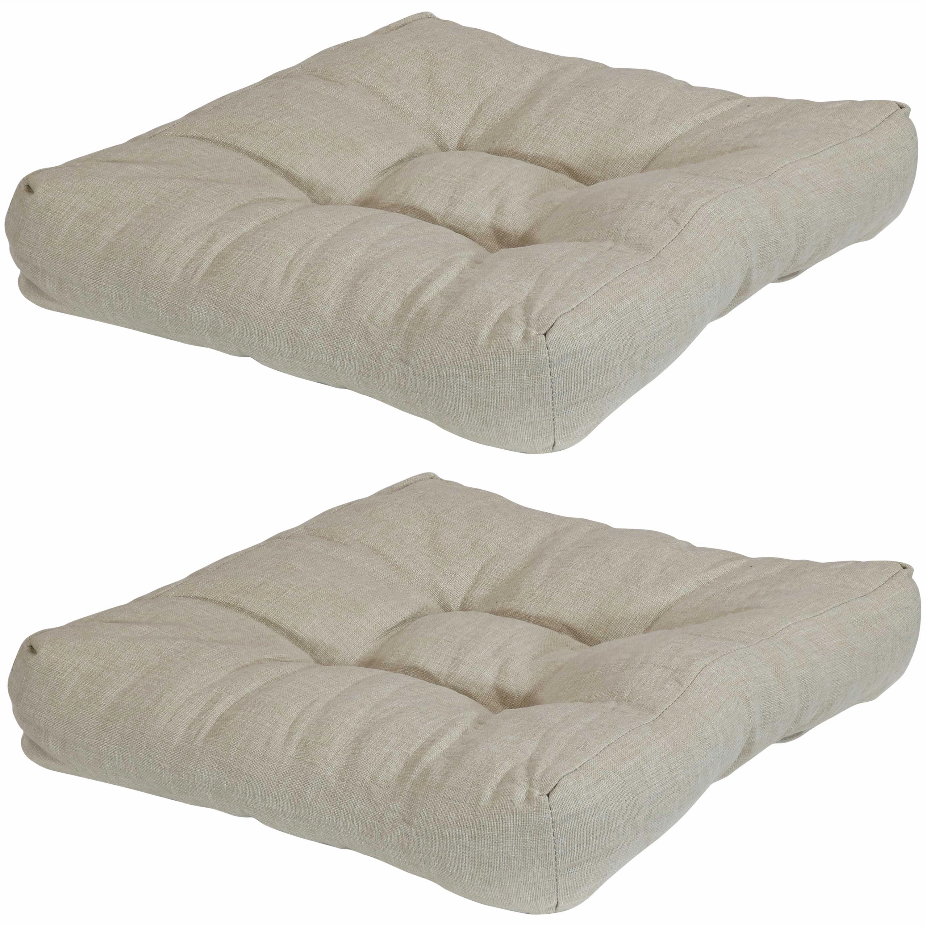 Sunnydaze Set of 2 Olefin Tufted Outdoor Square Patio Cushions